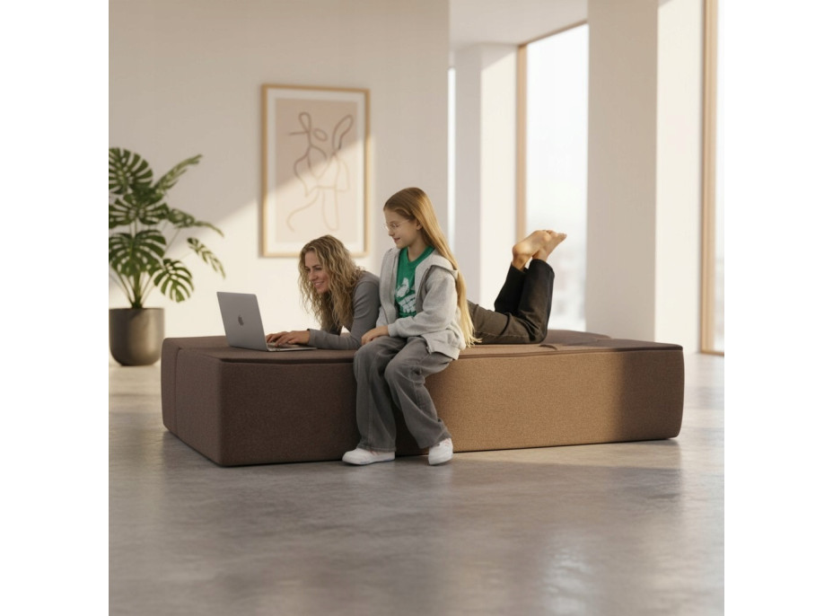 Penová pohovka BILL 200 - rozkladacia - hnedá