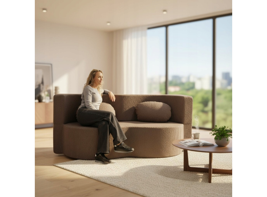 Penová pohovka BILL 200 - rozkladacia - hnedá