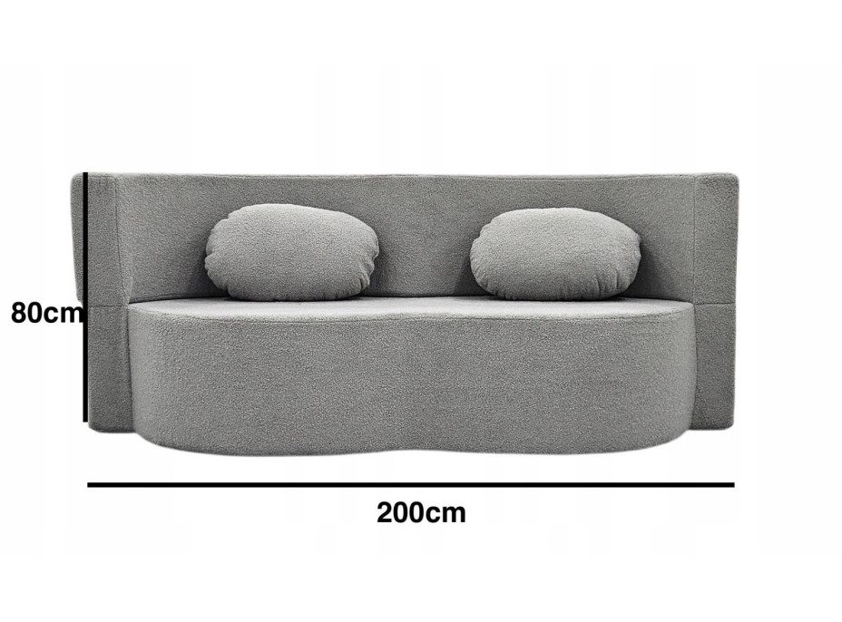 Penová pohovka BILL 200 - rozkladacia - šedá