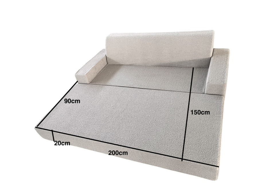 Penová pohovka LIVIA 200 - rozkladacia - béžová