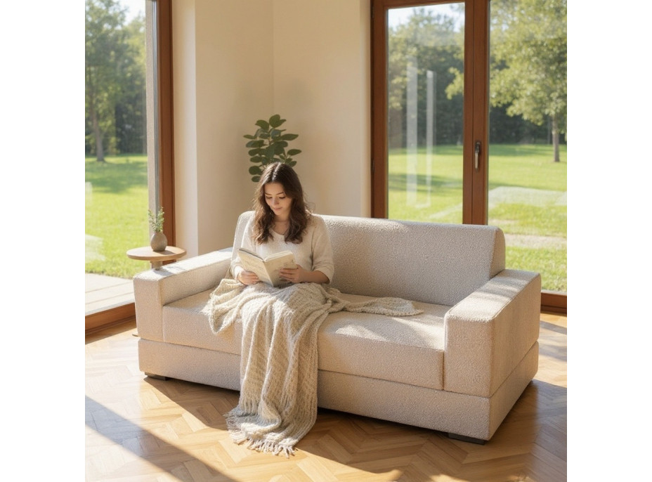 Penová pohovka LIVIA 200 - rozkladacia - béžová