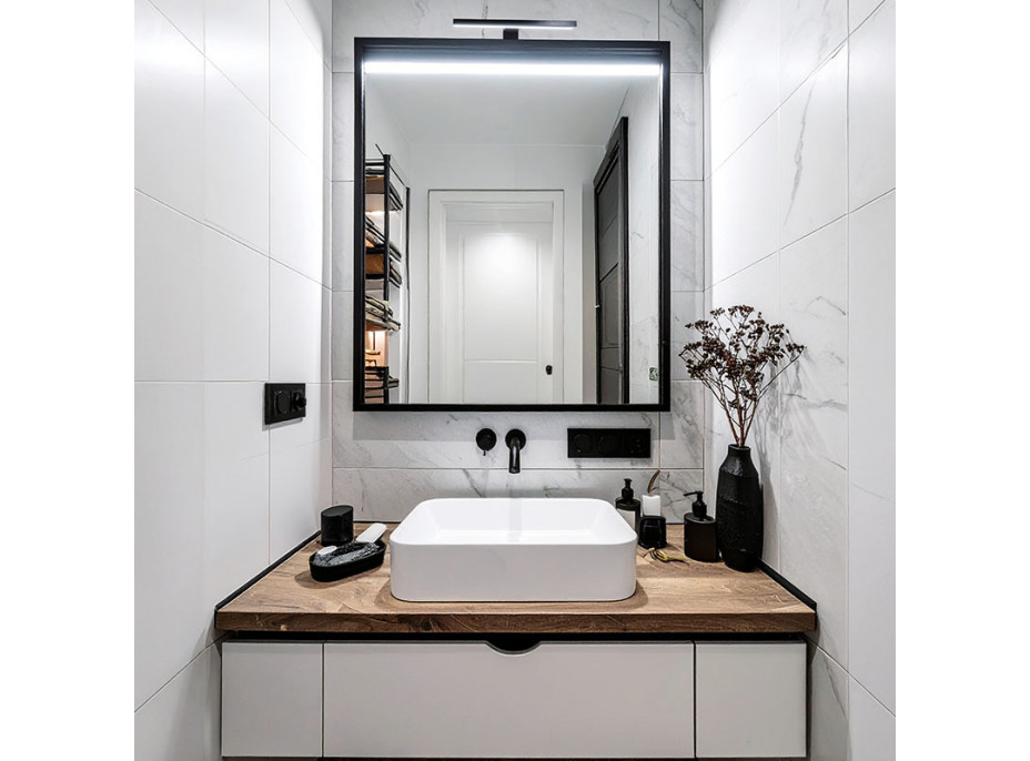 Solight LED kúpeľňové osvetlenie nad zrkadlo 3v1, 7W, 455lm, 4000K, IP44, 40cm, čierna