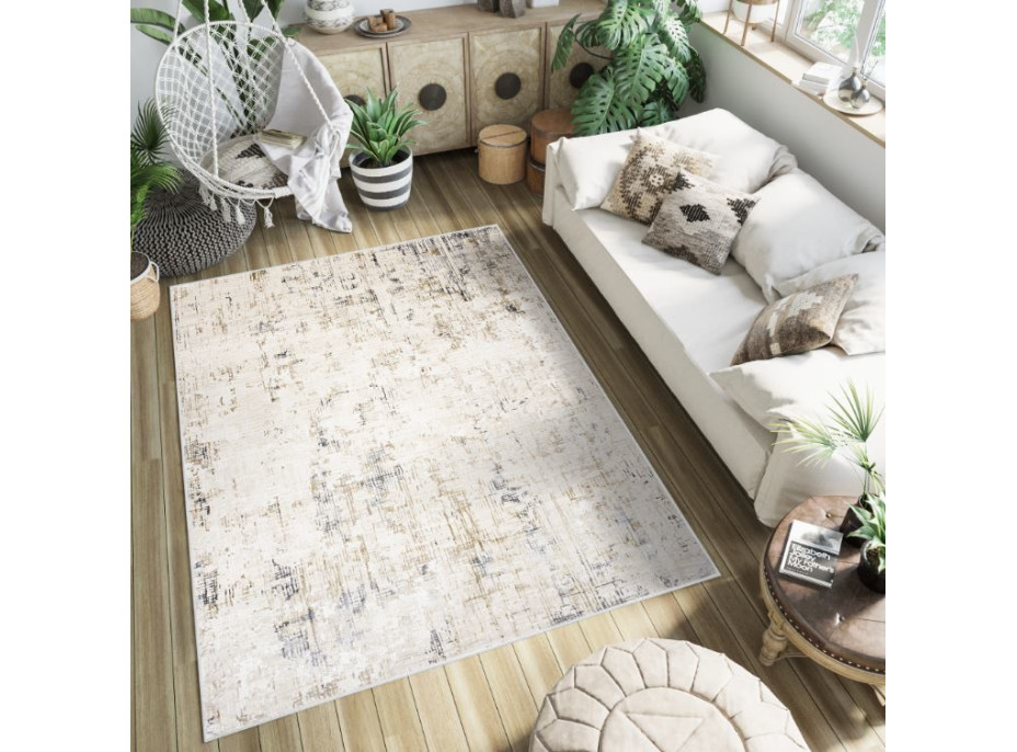Kusový koberec HERA Modern - krémvoý/šedý