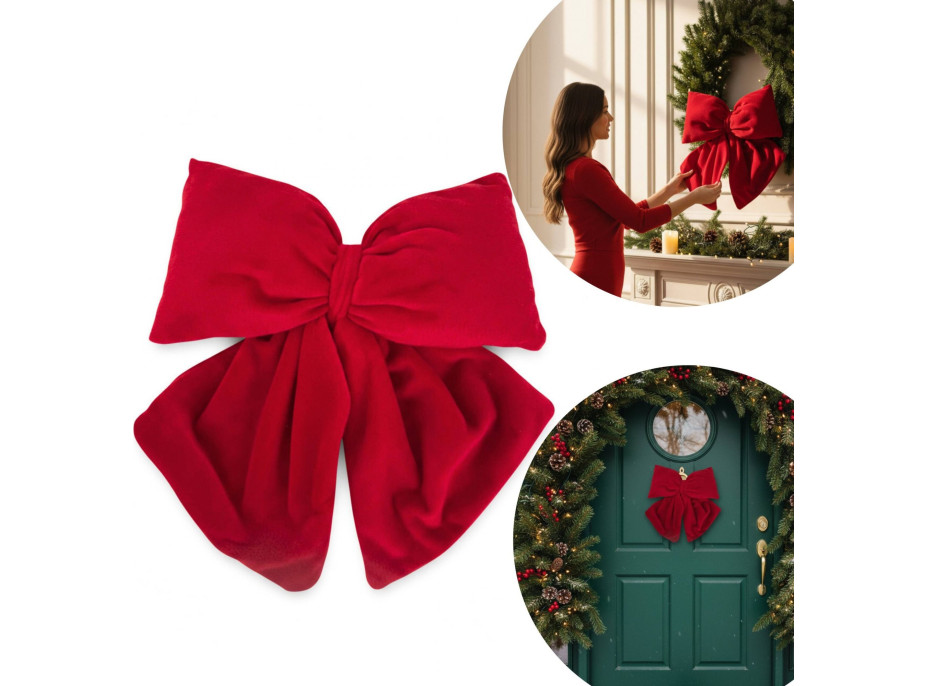 Dekoračná mašľa Rich Red Bow 29x33 cm - červená