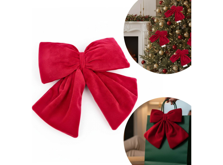 Dekoračná mašľa Rich Red Bow 14x12,5 cm - červená