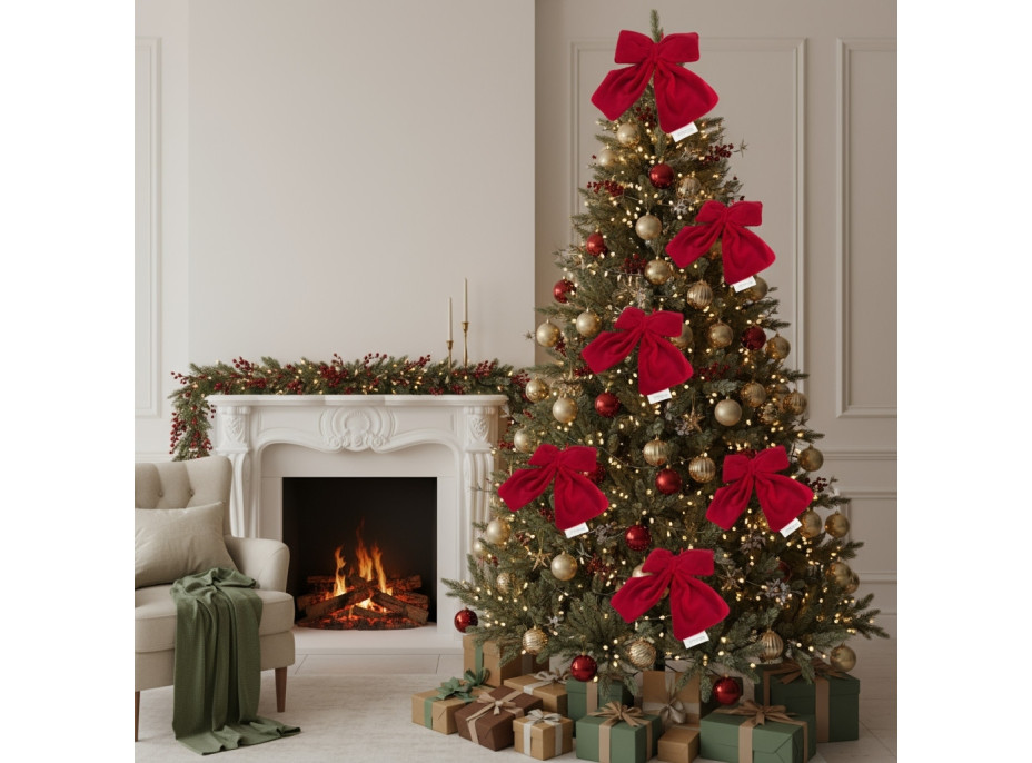 Dekoračná mašľa Rich Red Bow 14x12,5 cm - červená