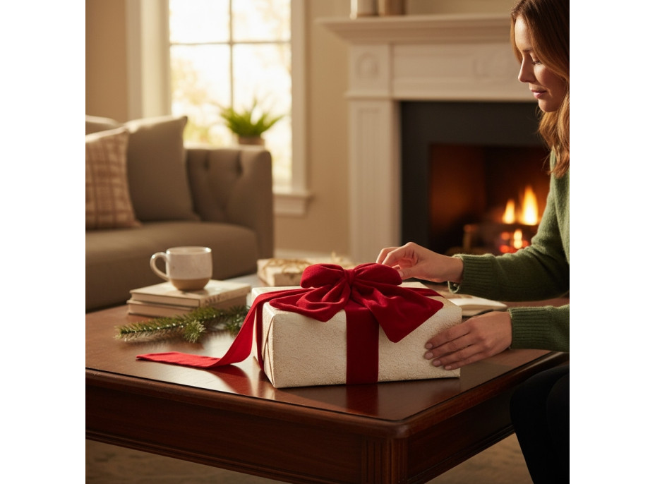 Dekoračná mašľa Rich Red Bow 14x12,5 cm - červená