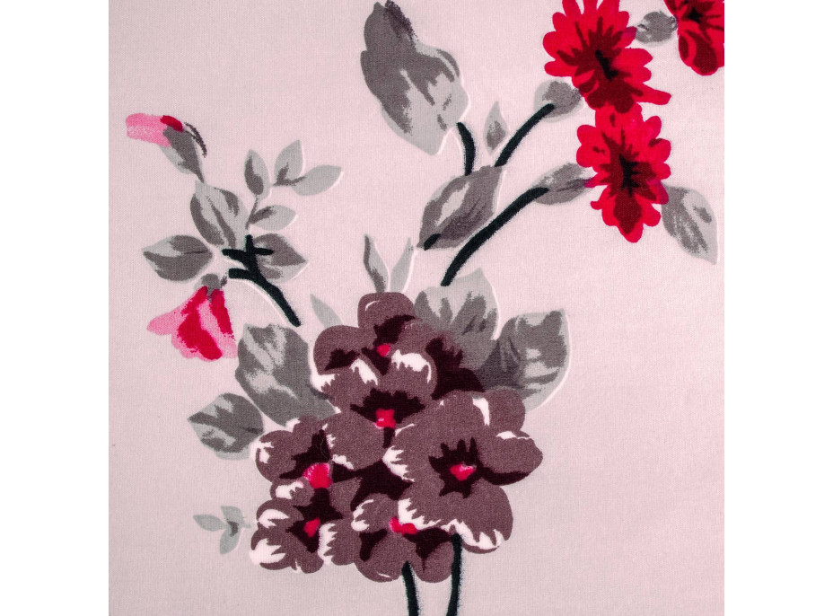 Posteľné obliečky z mikrovlákna BLUMEN FLOWERS - 160x200 cm - ružové/bordó