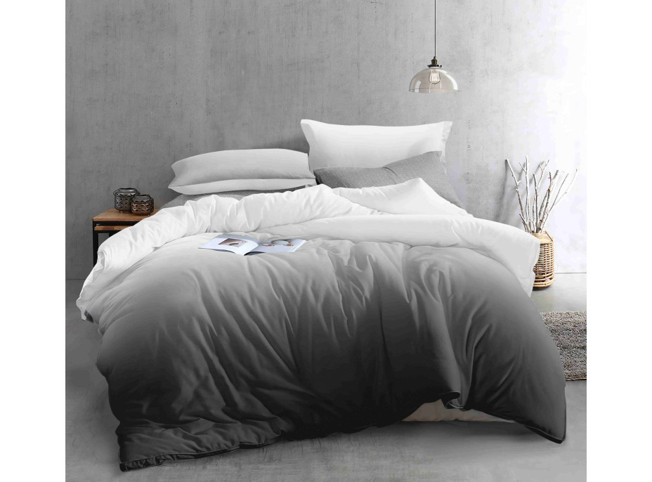 Posteľné obliečky z mikrovlákna NATURAL GRAY - 160x200 cm - šedé/biele