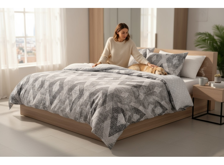 Posteľné obliečky z mikrovlákna SATIN LOFT - 160x200 cm - šedé