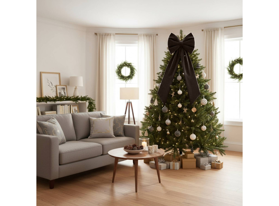 Ozdobná mašľa DECO Velvet Glam Bow XXL 48x45x150 cm - hnedá