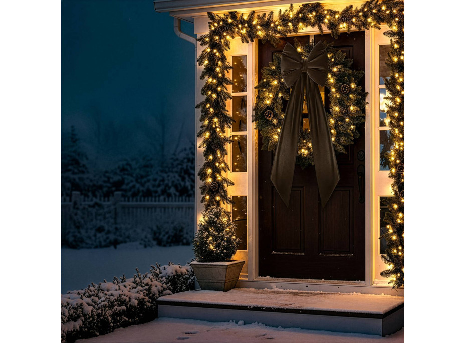 Ozdobná mašľa DECO Velvet Glam Bow XXL 48x45x150 cm - hnedá