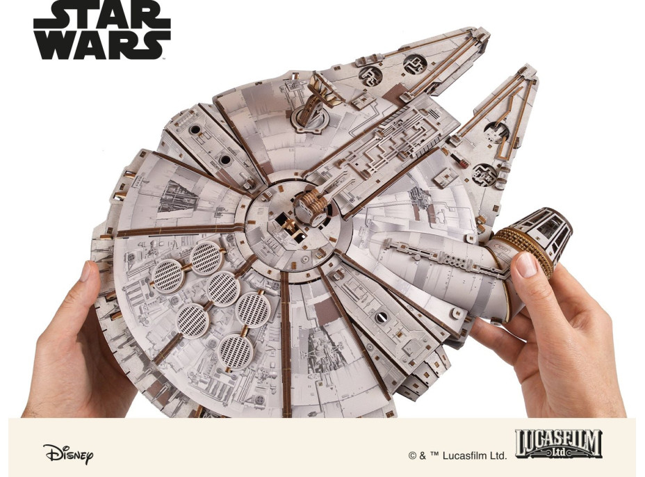 UGEARS 3D puzzle Star Wars: Millennium Falcon 1235 dielikov