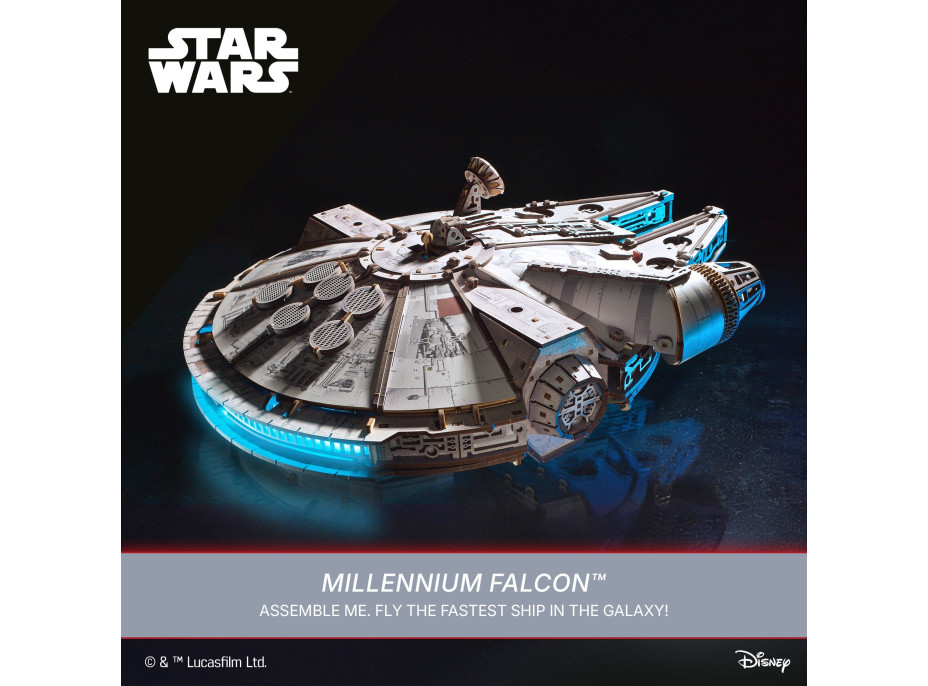 UGEARS 3D puzzle Star Wars: Millennium Falcon 1235 dielikov