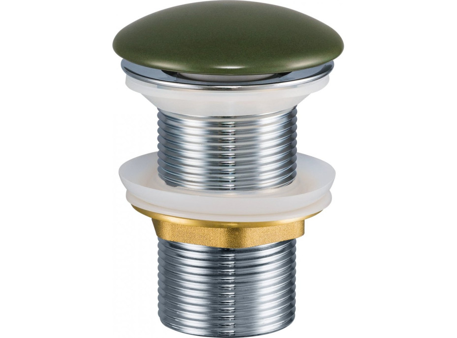 Click/clack zátka - bez prepadu - s keramickou hlavou - zelená matná