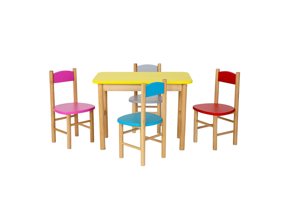 Detská drevená stolička z masívu - farebná
