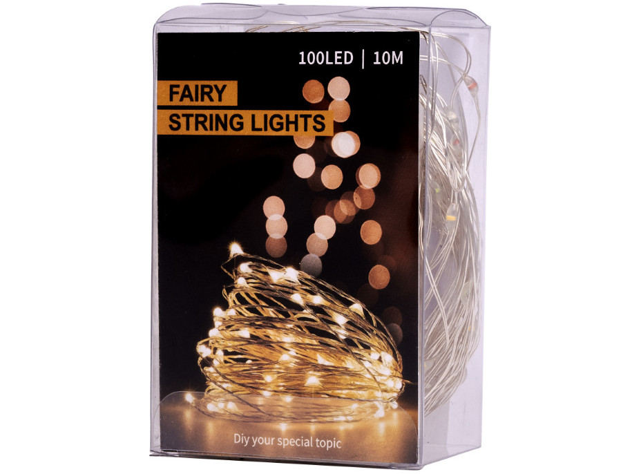 Dekoratívne LED svetlá na drôtiku - 10m 100LED - multicolour