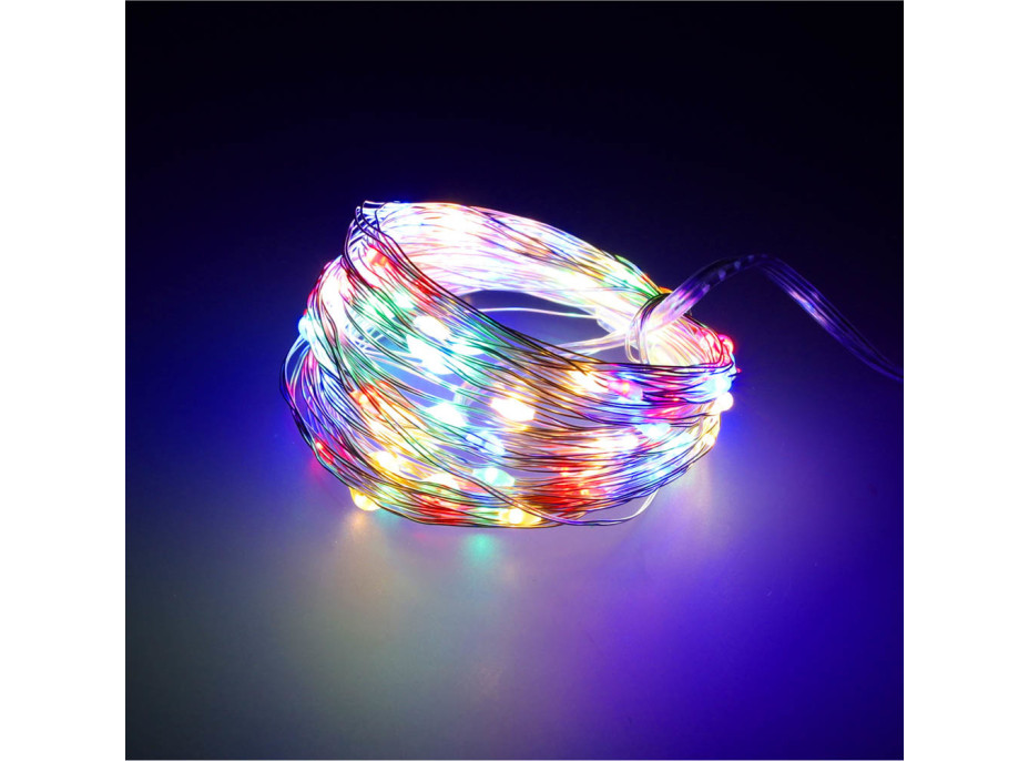 Dekoratívne LED svetlá na drôtiku - 10m 100LED - multicolour