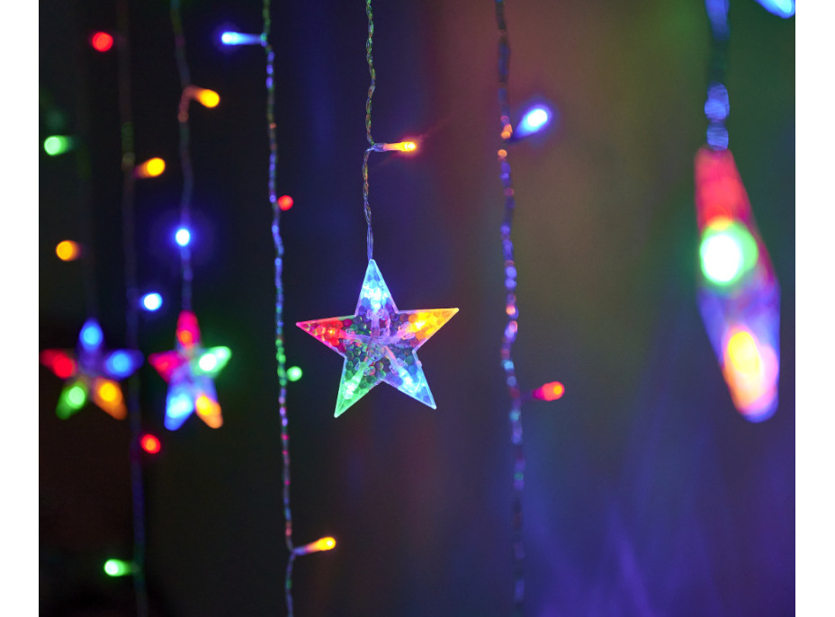 LED svetelný záves Sob, stromček a zvonček - 2,5 m 138LED - viacfarebné