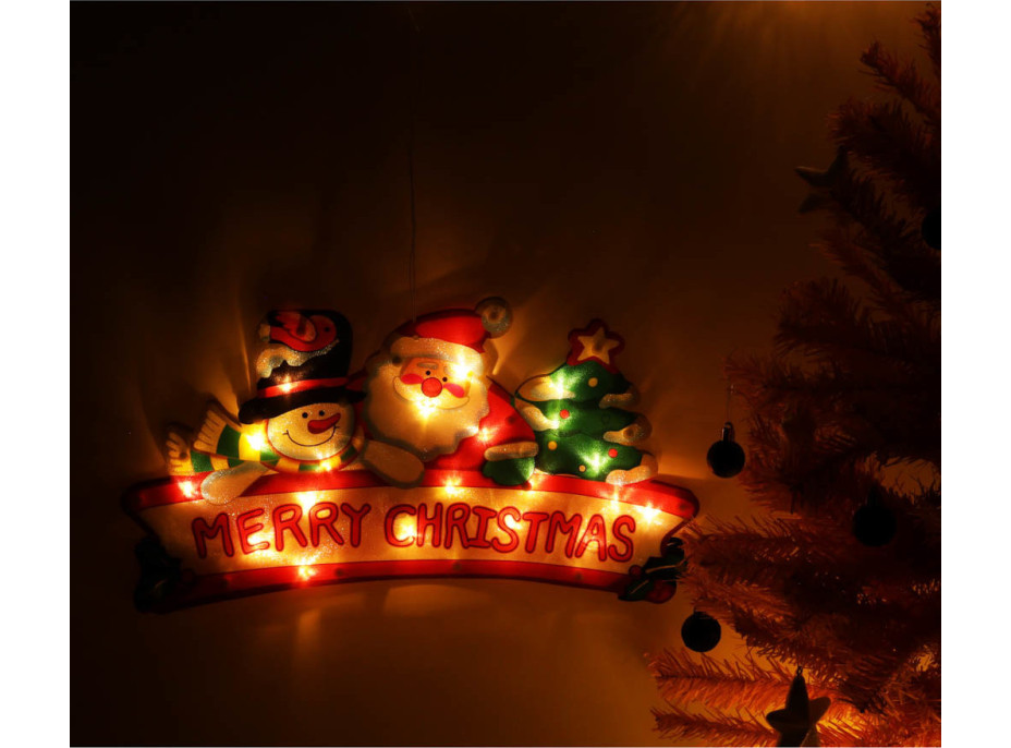 LED závesná dekorácia na okno - Merry Christmas - 45 cm