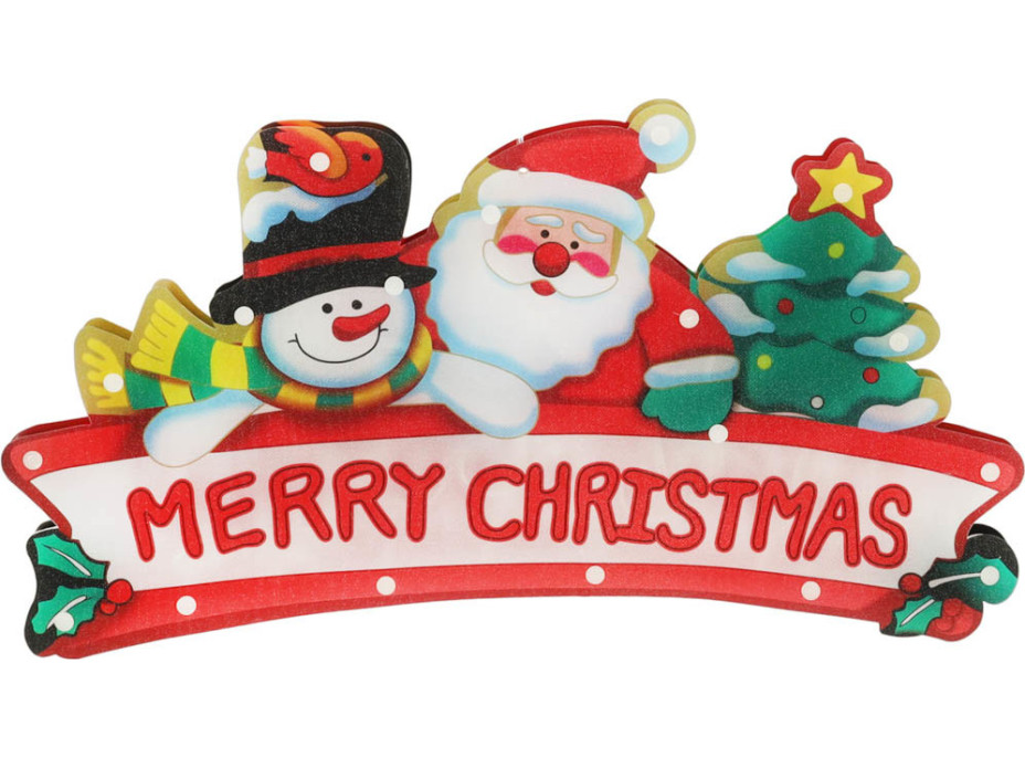 LED závesná dekorácia na okno - Merry Christmas - 45 cm