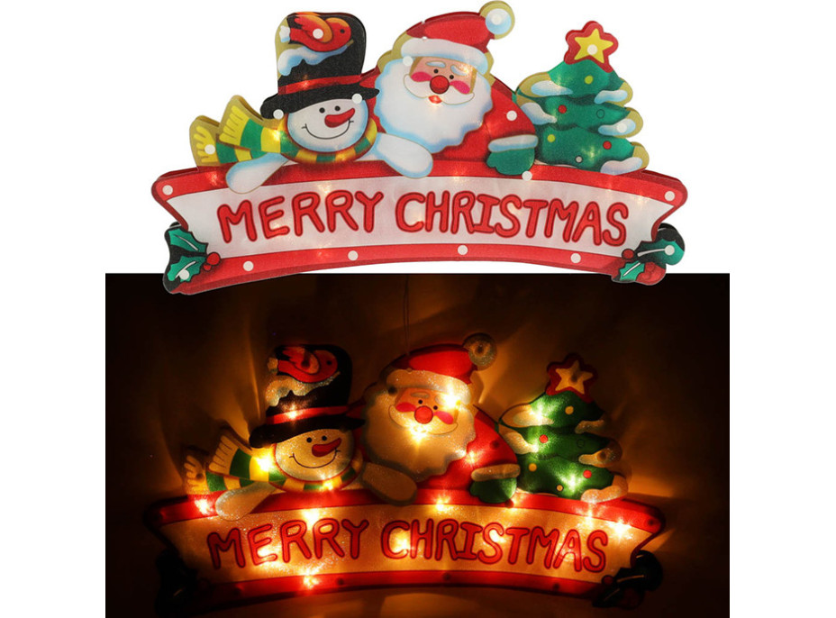 LED závesná dekorácia na okno - Merry Christmas - 45 cm