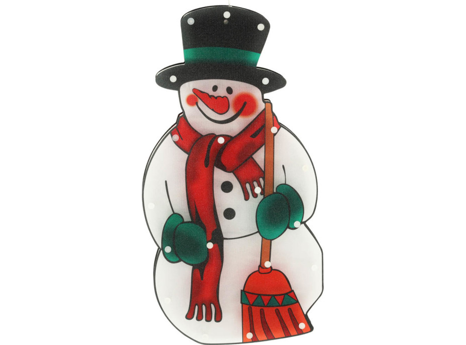 LED závesná dekorácia na okno - Snehuliak - 45 cm