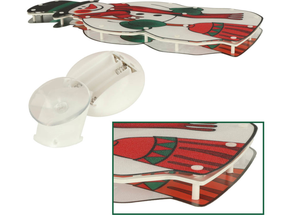 LED závesná dekorácia na okno - Snehuliak - 45 cm