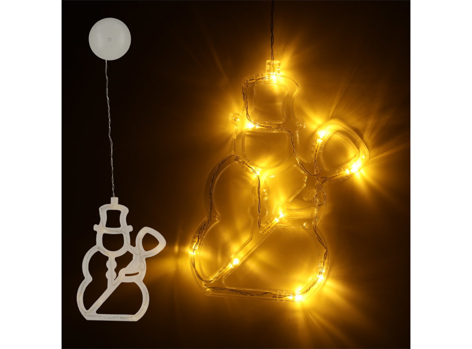 LED závesná dekorácia na okno - Snehuliak - 49 cm 10 LED