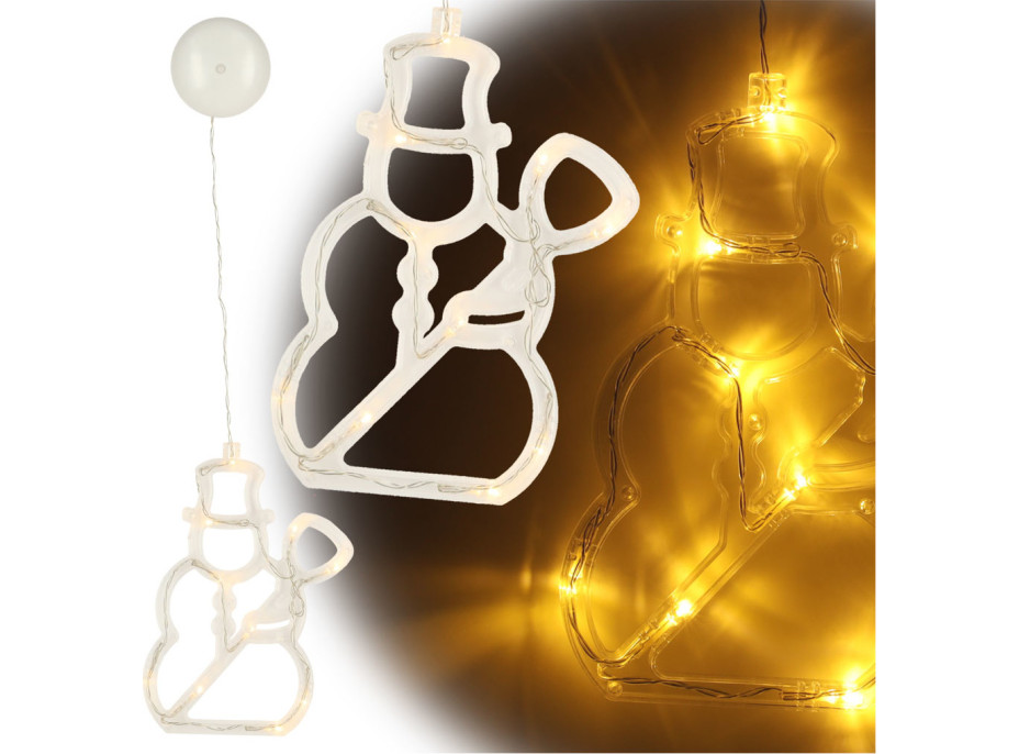 LED závesná dekorácia na okno - Snehuliak - 49 cm 10 LED