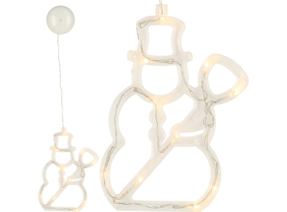 LED závesná dekorácia na okno - Snehuliak - 49 cm 10 LED