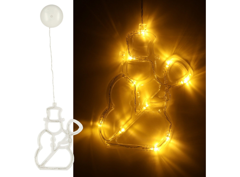 LED závesná dekorácia na okno - Snehuliak - 49 cm 10 LED