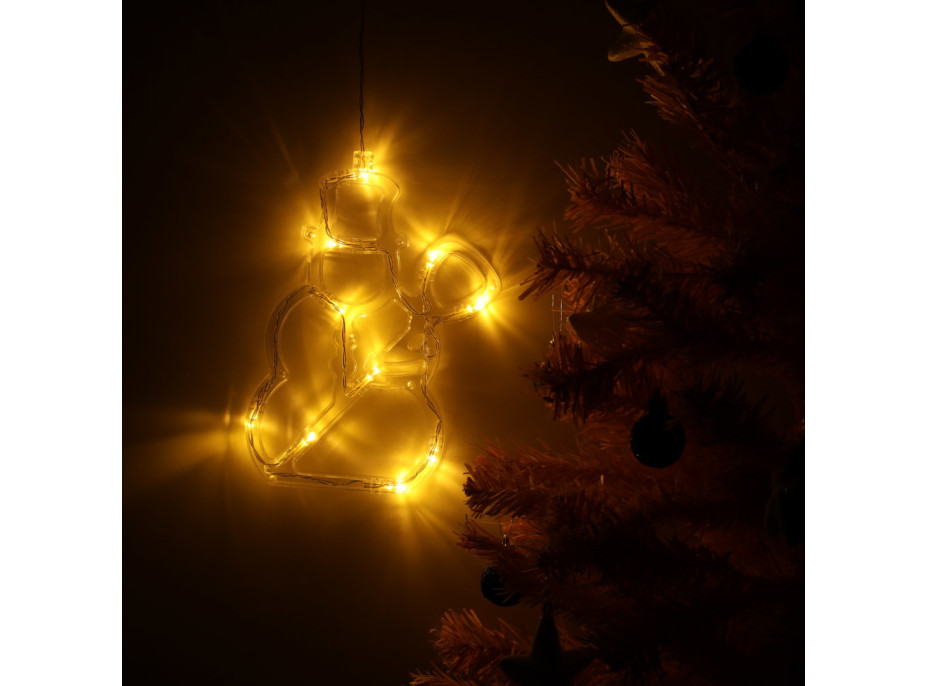 LED závesná dekorácia na okno - Snehuliak - 49 cm 10 LED