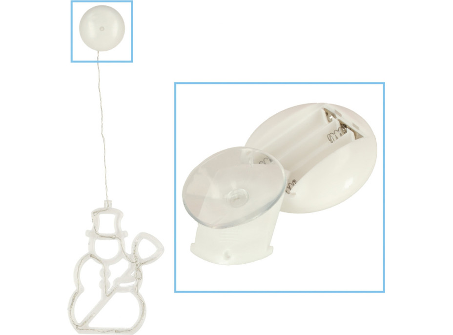 LED závesná dekorácia na okno - Snehuliak - 49 cm 10 LED