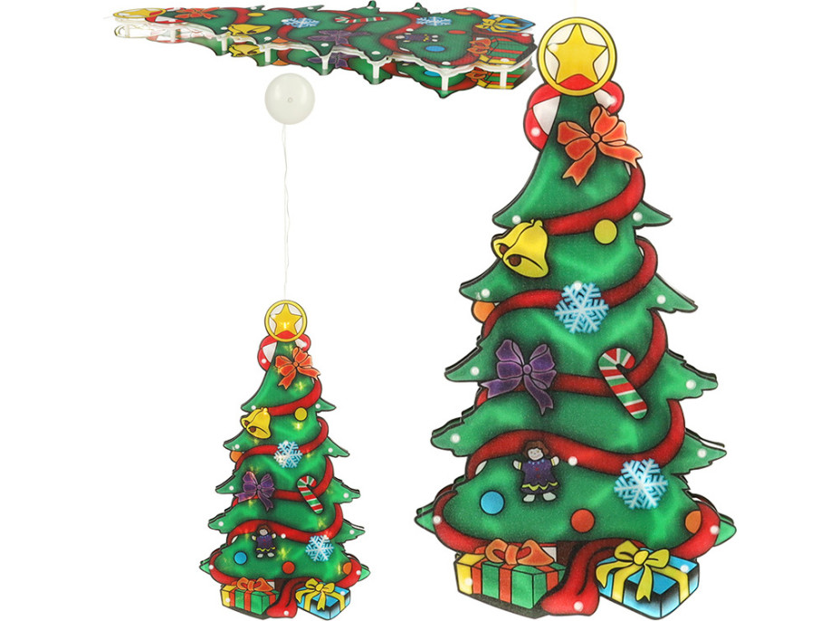 LED závesná dekorácia na okno - Vianočný stromček - 45 cm