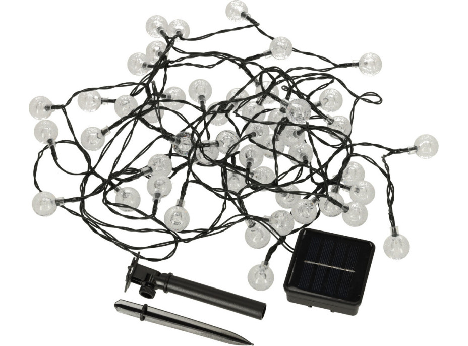 Solárne záhradné osvetlenie guličky - 7 m 50 LED - teplá biela