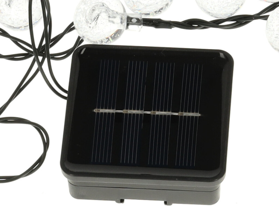 Solárne záhradné osvetlenie guličky - 7 m 50 LED - teplá biela