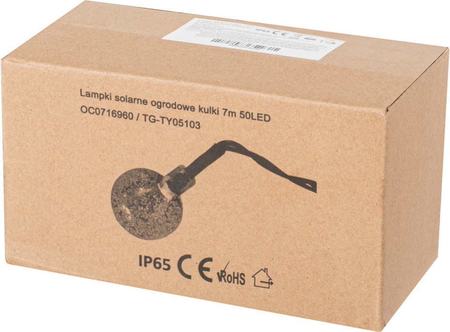 Solárne záhradné osvetlenie guličky - 7 m 50 LED - studená biela