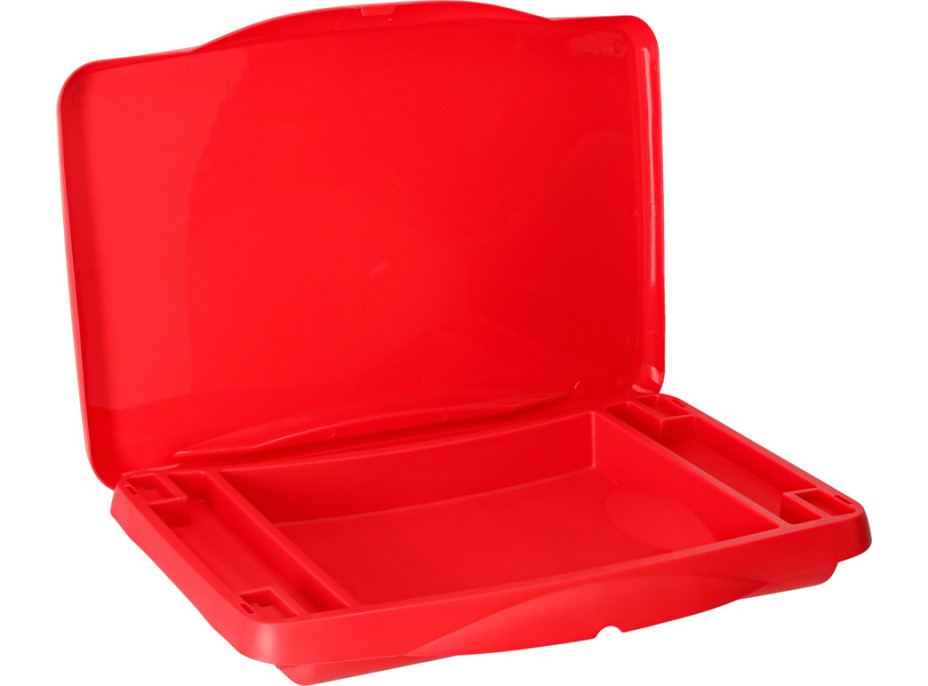 Detský stolík do auta s úložným priestorom červený