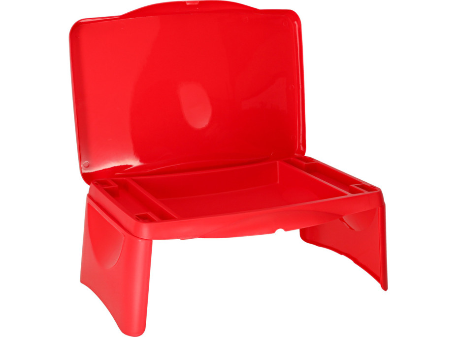 Detský stolík do auta s úložným priestorom červený