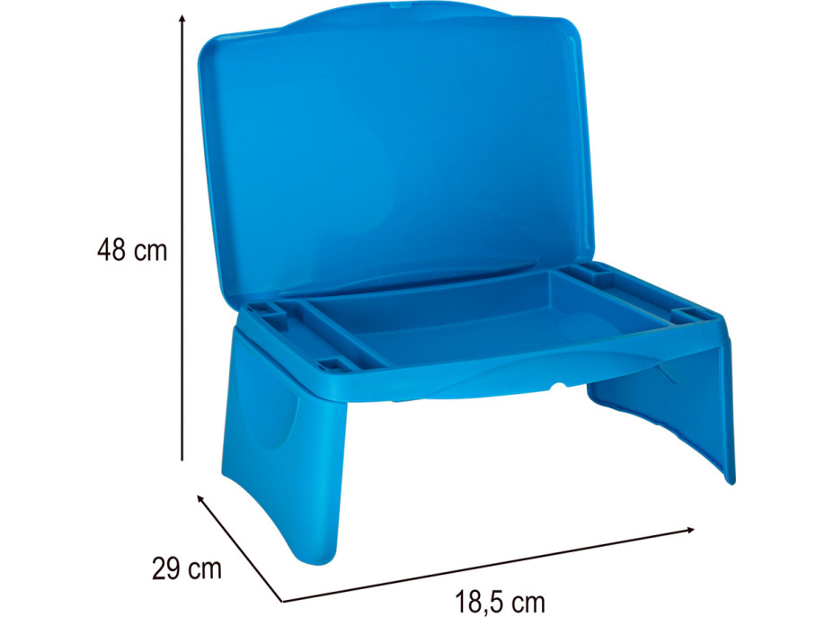 Detský stolík do auta s úložným priestorom - modrý