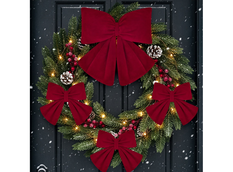 Dekoračná mašľa Rich Red Bow 14x12,5 cm - červená