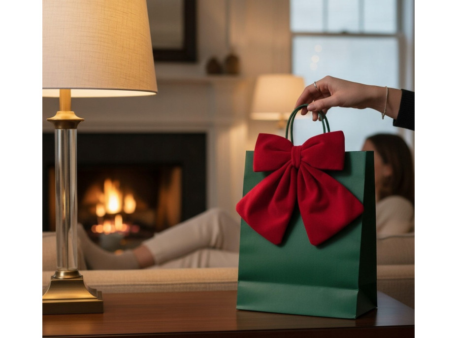 Dekoračná mašľa Rich Red Bow 14x12,5 cm - červená