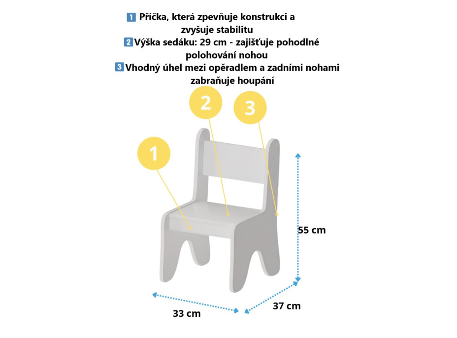 Detský stolík so šuplíkom a dvoma stoličkami - dub craft zlatý