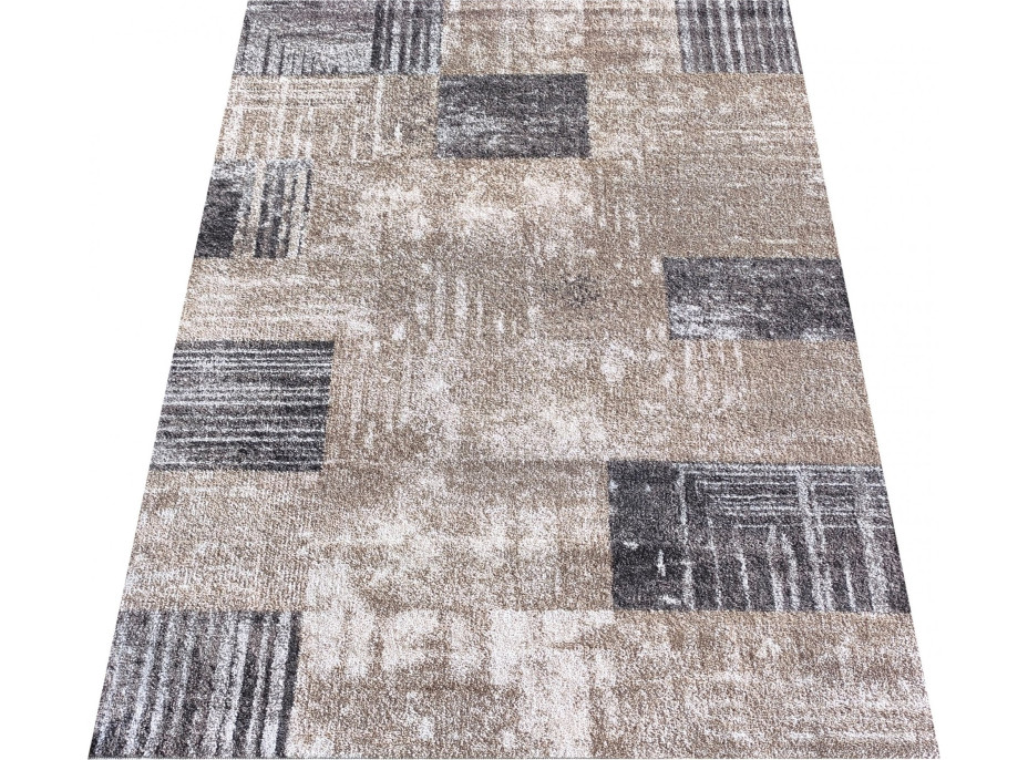 Kusový koberec PANNE squares - odtiene hnedej