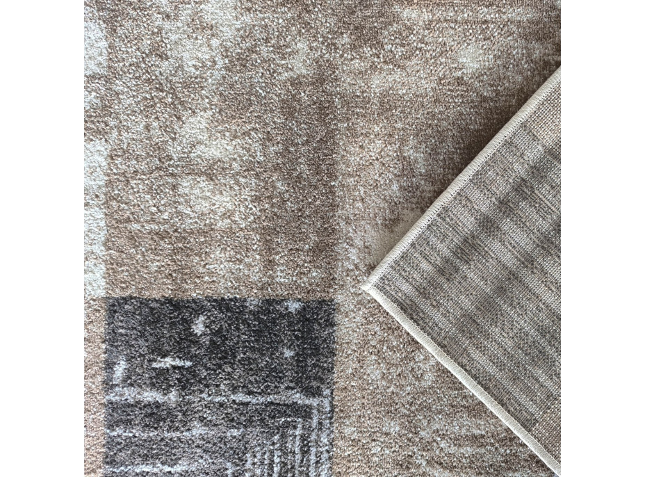 Kusový koberec PANNE squares - odtiene hnedej