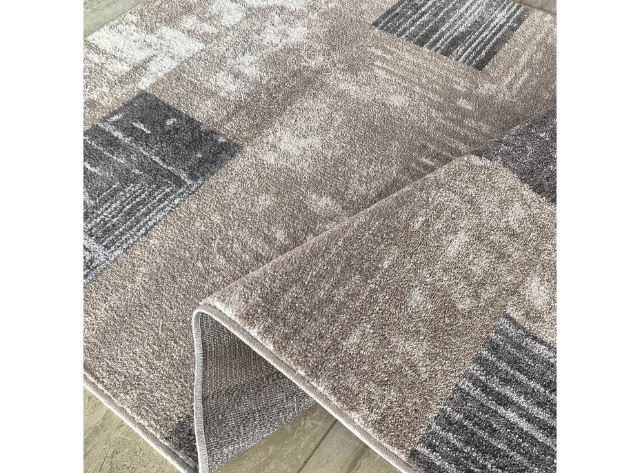 Kusový koberec PANNE squares - odtiene hnedej