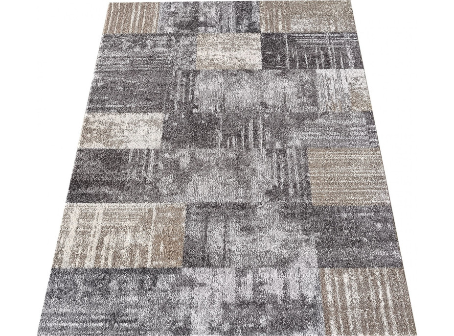 Kusový koberec PANNE squares - odtiene šedej