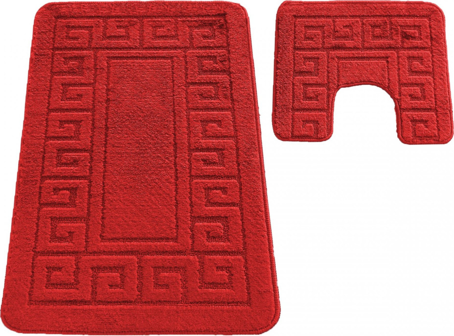 Súprava kúpeľňových predložiek s výrezom TÁŇA - greek - červená