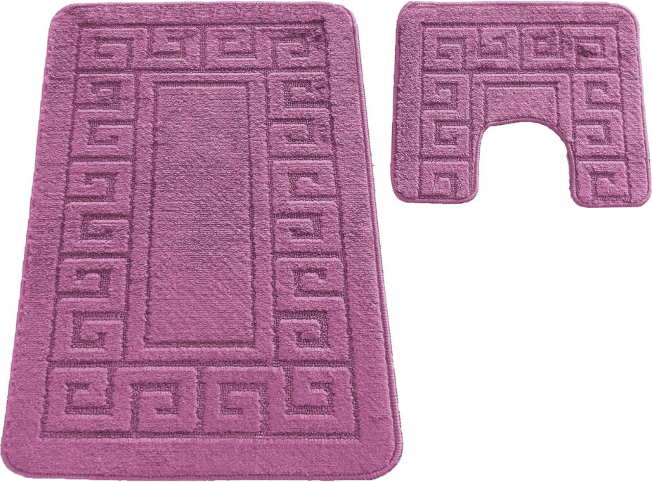 Súprava kúpeľňových predložiek s výrezom TÁŇA - greek - tmavo ružová